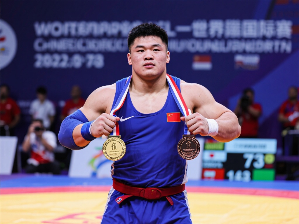 刘伟健勇夺举重男子73公斤级双金牌